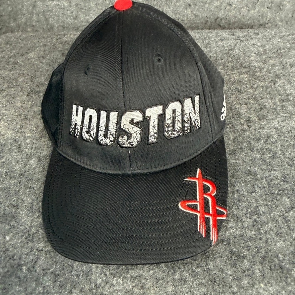 Adidas Houston Rockets NBA Hat Black Red S/M Fitted Cap FitMax70 Houston Logo